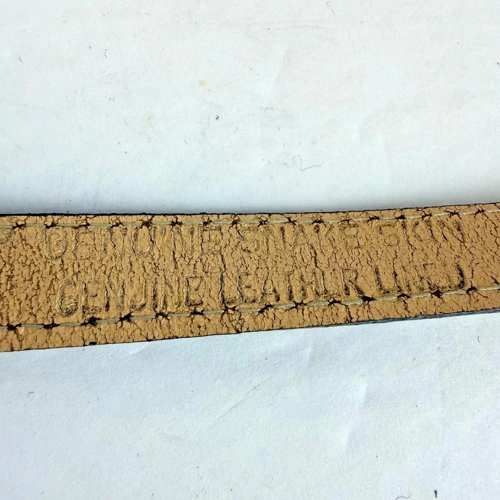 VTG MZA Of NY 1983 Genuine Snakeskin Skinny Belt Size Large Brown Classic Career